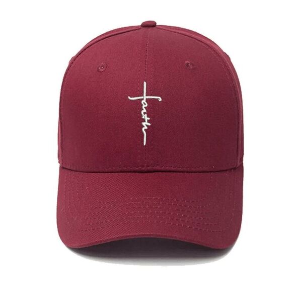 2/$30 Ladies Red Faith Baseball Hat - Brand New Ball Cap - Picture 1 of 3